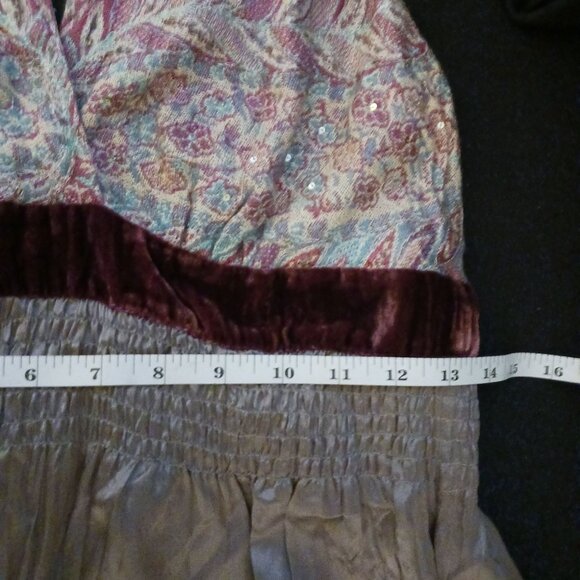 Hale Bob Silk Embellished Halter Crinkle Mini Dress in Gray & Pink Multi, Size M - Picture 15 of 16